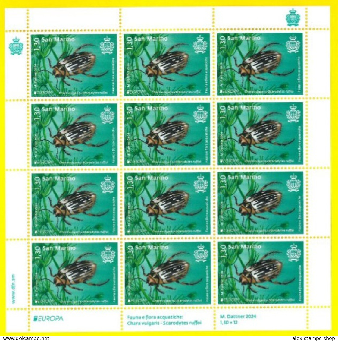 SAN MARINO 2024 N.2 New Sheet Europa - Fauna E Flora Acquatiche - Blocs-feuillets