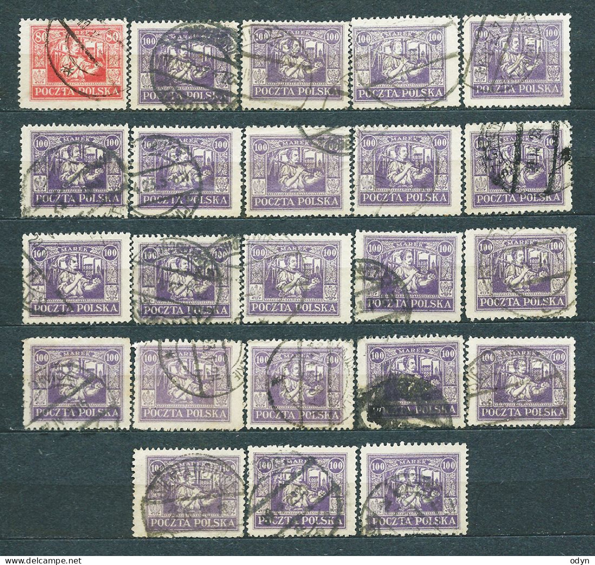 Upper Silesia, 1923, Definitive Issue, Lot Of 23 Used Stamps MiNr 17-18  - Catalog Price €418 - Slesia