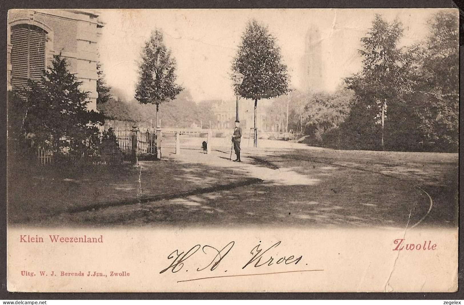 Zwolle, Klein Weezenland Met Wandelaar - 1902 - Zwolle
