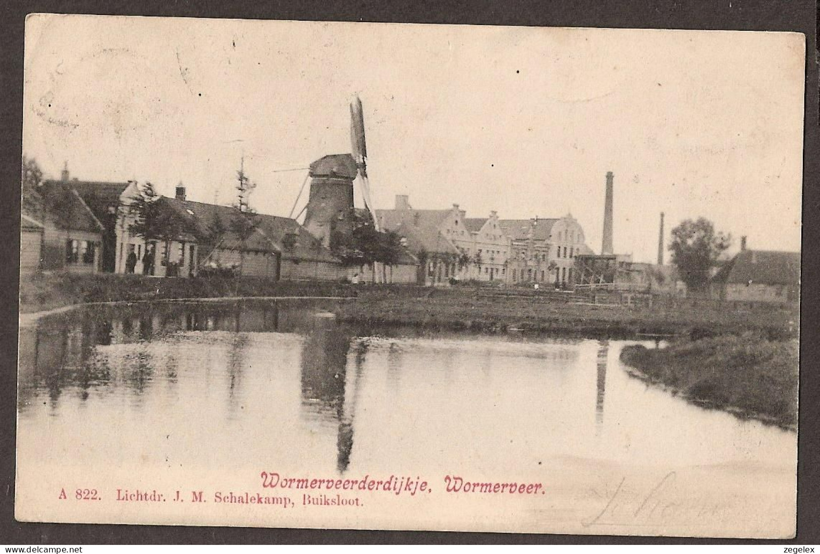 Wormerveer - Wormerveerderdijkje Met Molen En Fabrieken - 1903 - Moulin A Vent - Wormerveer