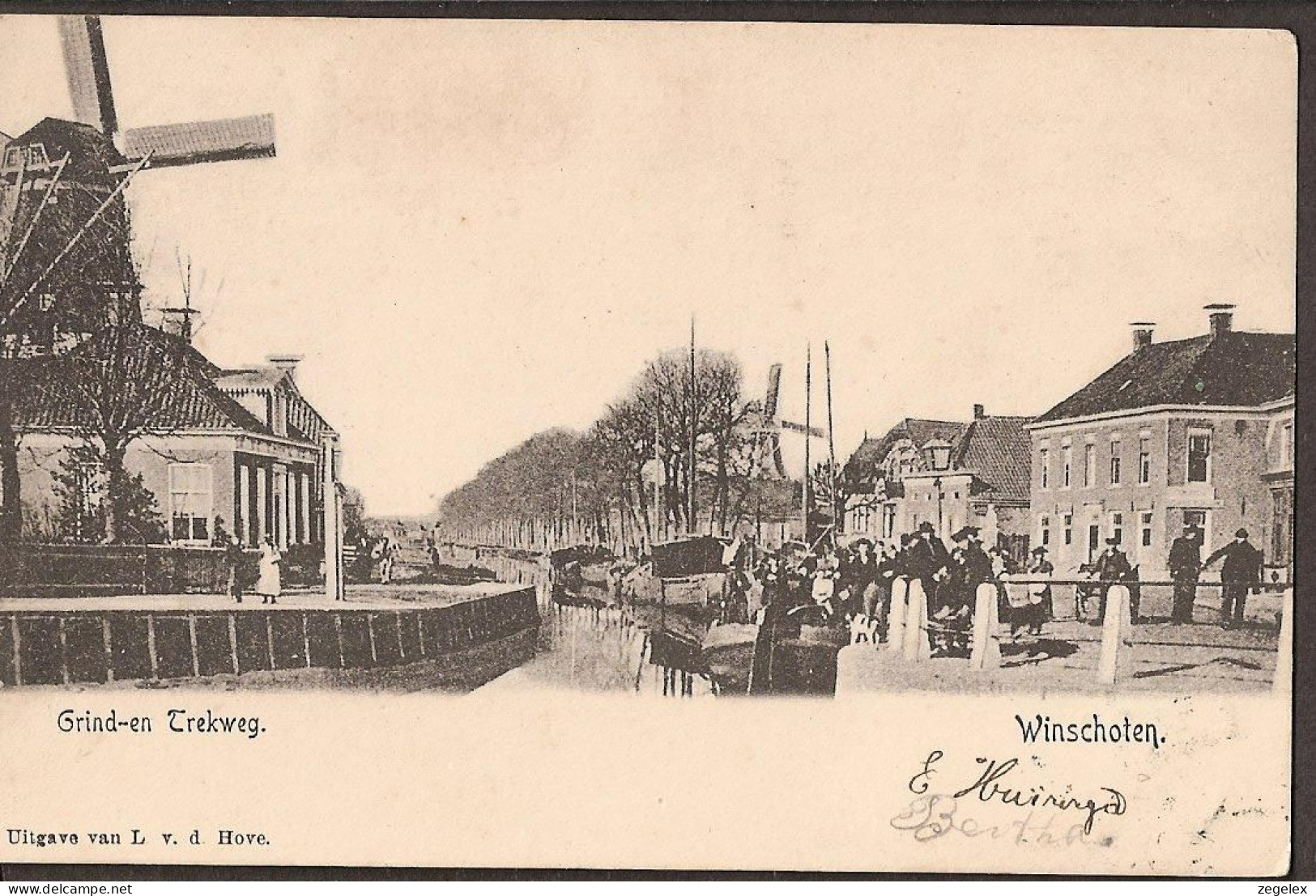Winschoten - Grind- En Trekweg. Molen, Trekschuiten En Bewoners - 1904 - Winschoten