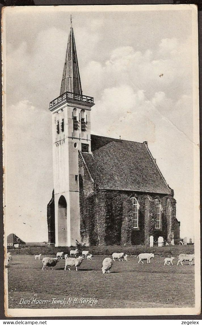 Den Hoorn - Texel - N.H. Kerkje Met Schapen.  - Texel