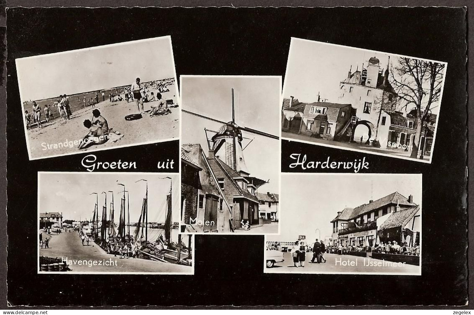 Harderwijk - Strand, Molen Haven, Vischpoort, Hotel Ijsselmeer - 1965 - Moulin A Vent, Windmill, Mühle. - Harderwijk