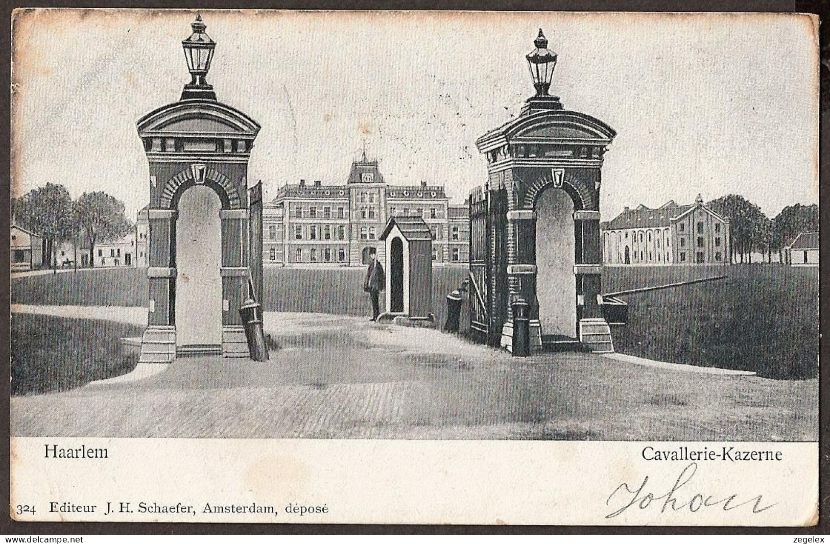 Haarlem - Cavallerie-Kazerne 1904 Met Grootrondstempels Wormerveer En Enschede - Haarlem