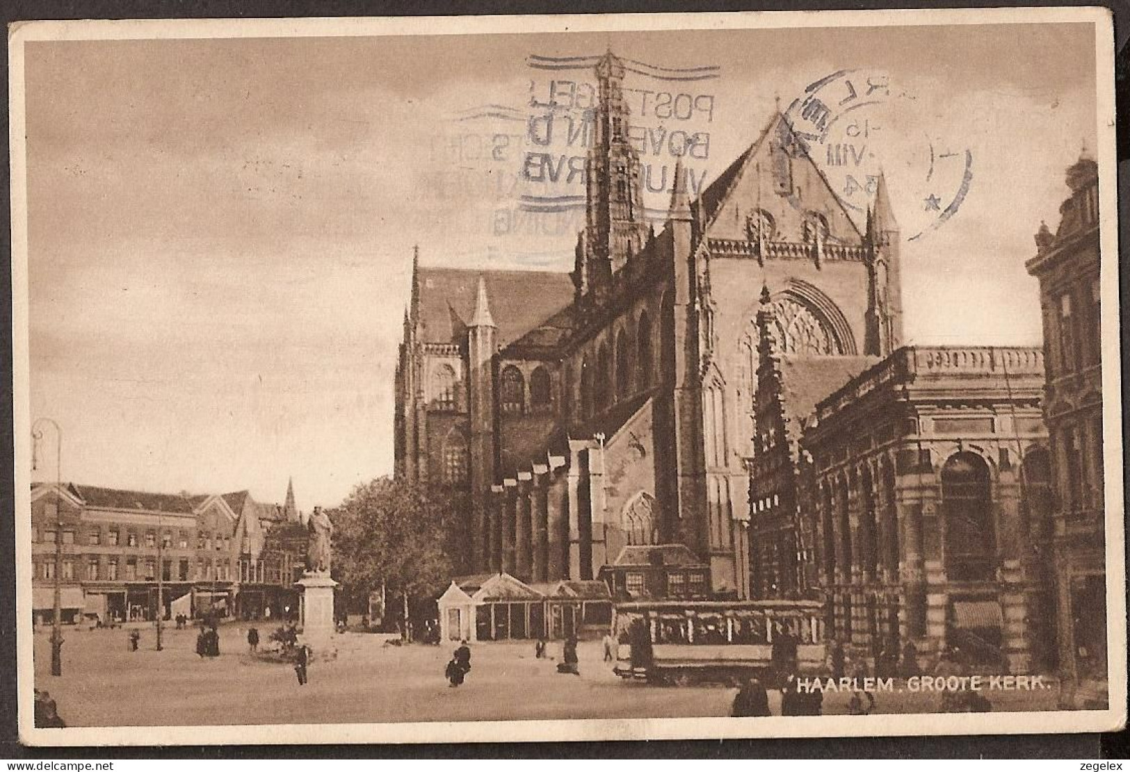 Haarlem - Groote Kerk Met Trammetje - 1934 - Tram, Tramway, Strassenbahn - Haarlem