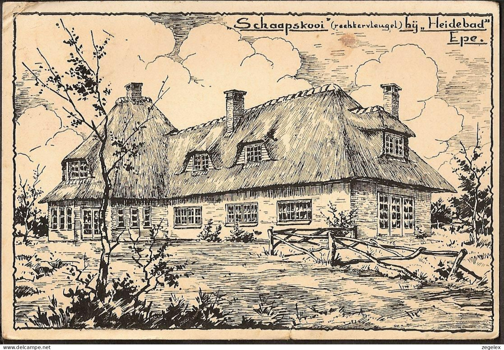 Epe - Schaapskooi Bij Heidebad.  1947 - Epe