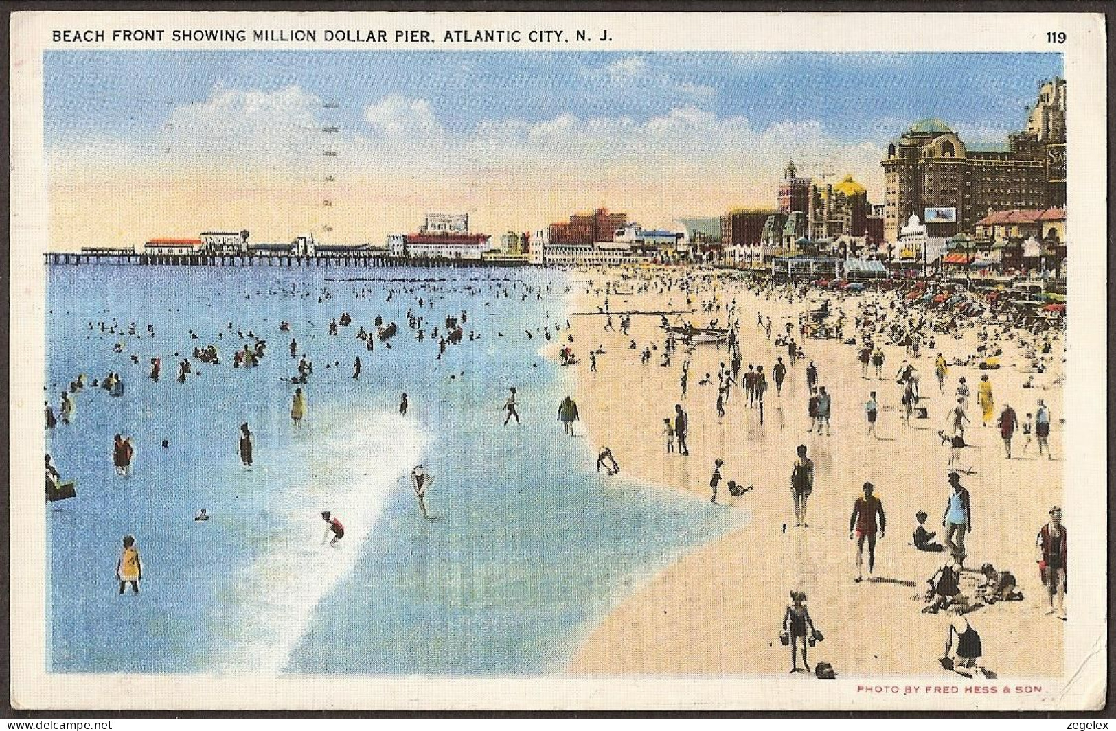 Atlantic City - Million Dollar Pier 1936 - With Postage Due In UK - Atlantic City