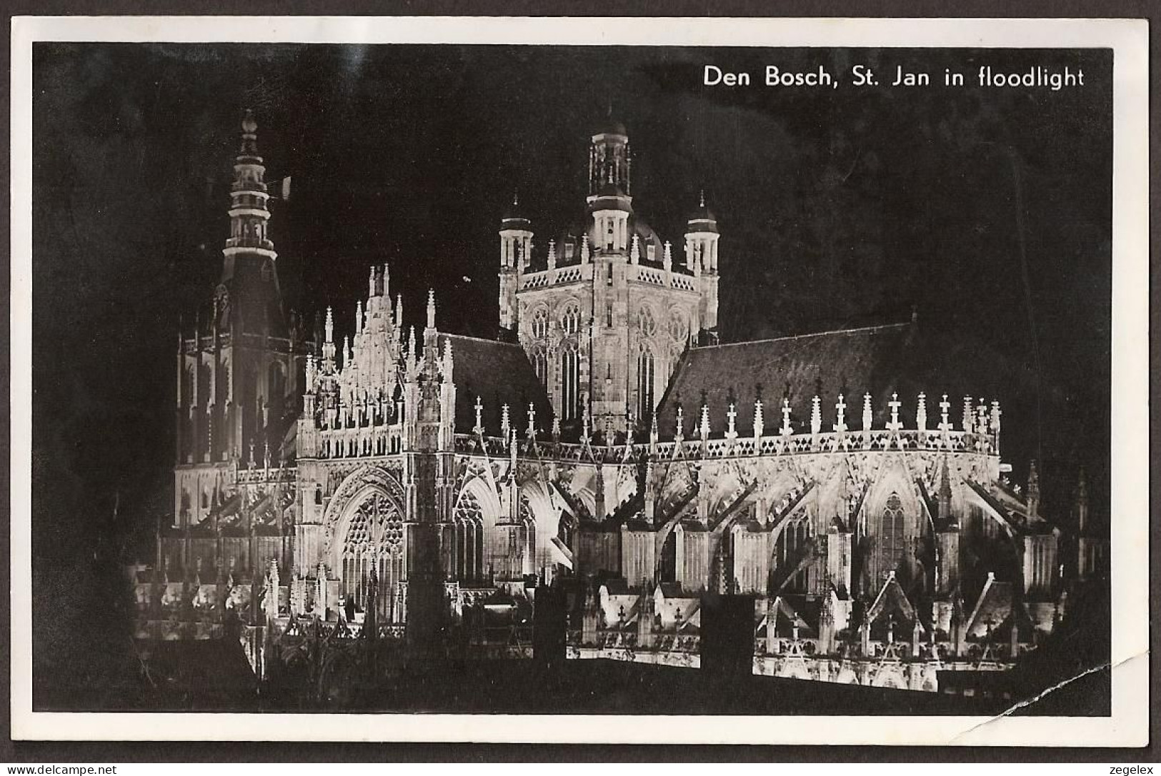 Den Bosch 1958 - St. Jan In Floodlight. Stempel: ''Vierdaagse NWB Apeldoorn' - Marcofilie - 's-Hertogenbosch
