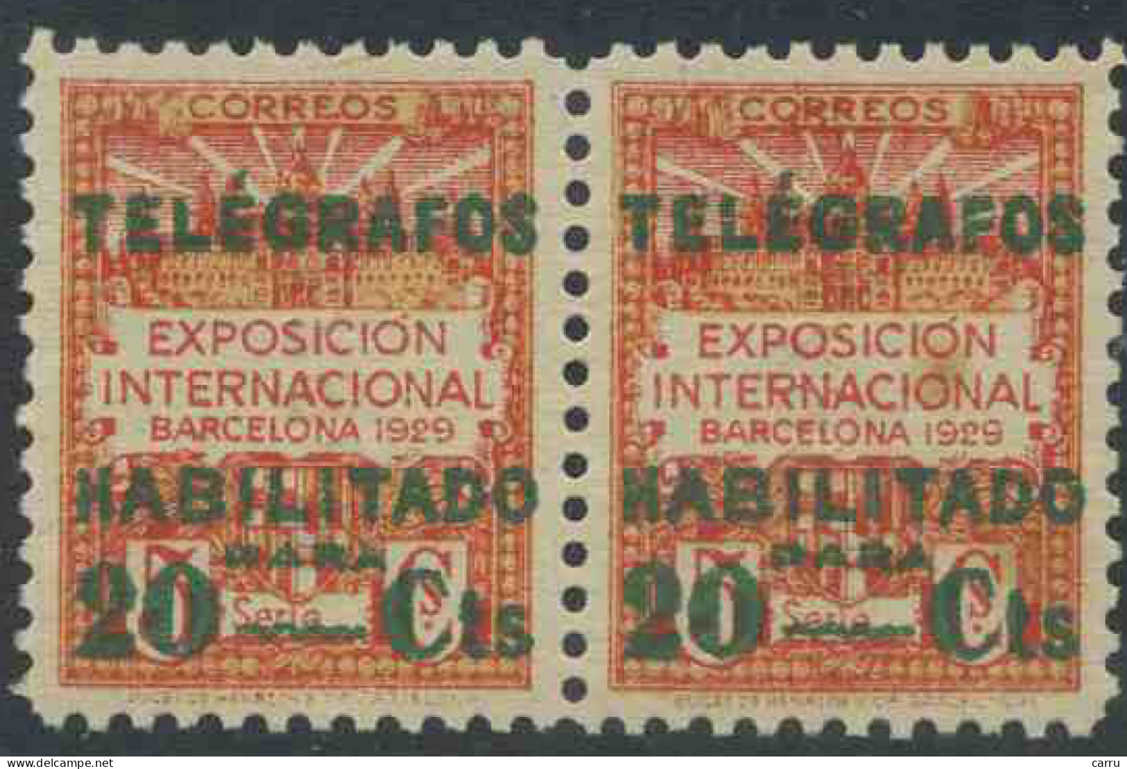 España - Barcelona - Telégrafos 1930 - Edifil 2 (pareja) - Barcelona