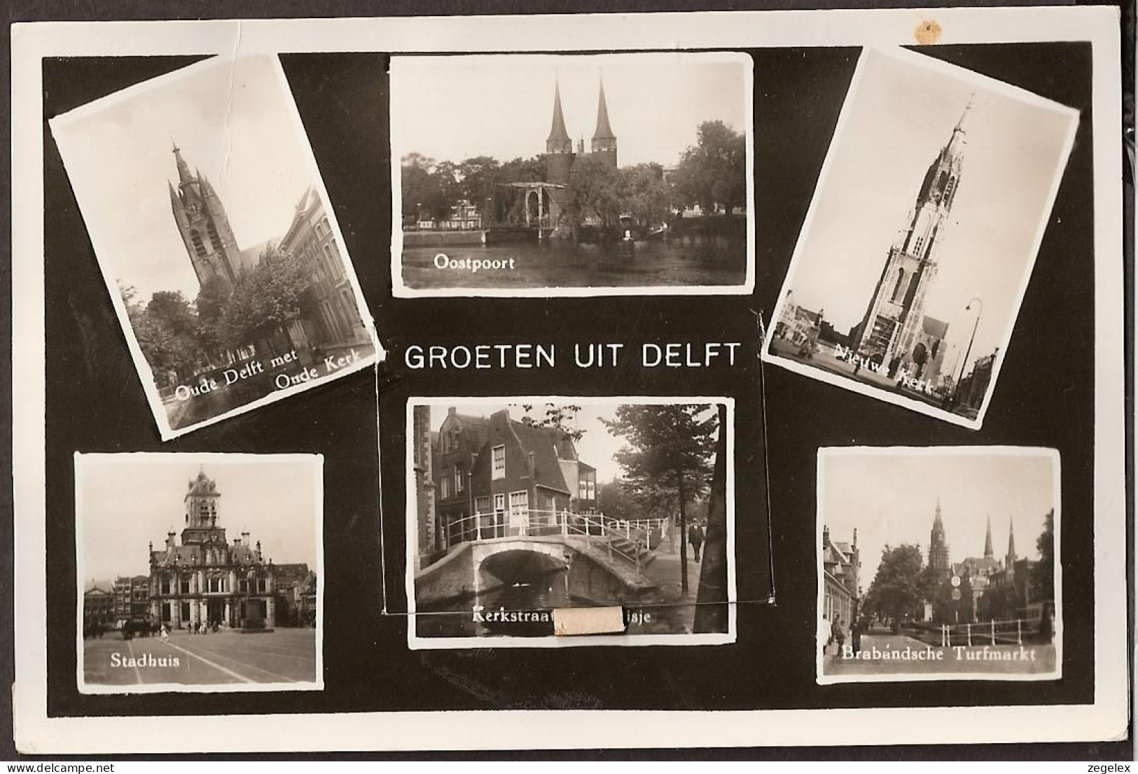 Delft 1953 - UITKLAPKAART Met Verborgen Foto's.Zie Scans.  Molen - Windmill - Delft