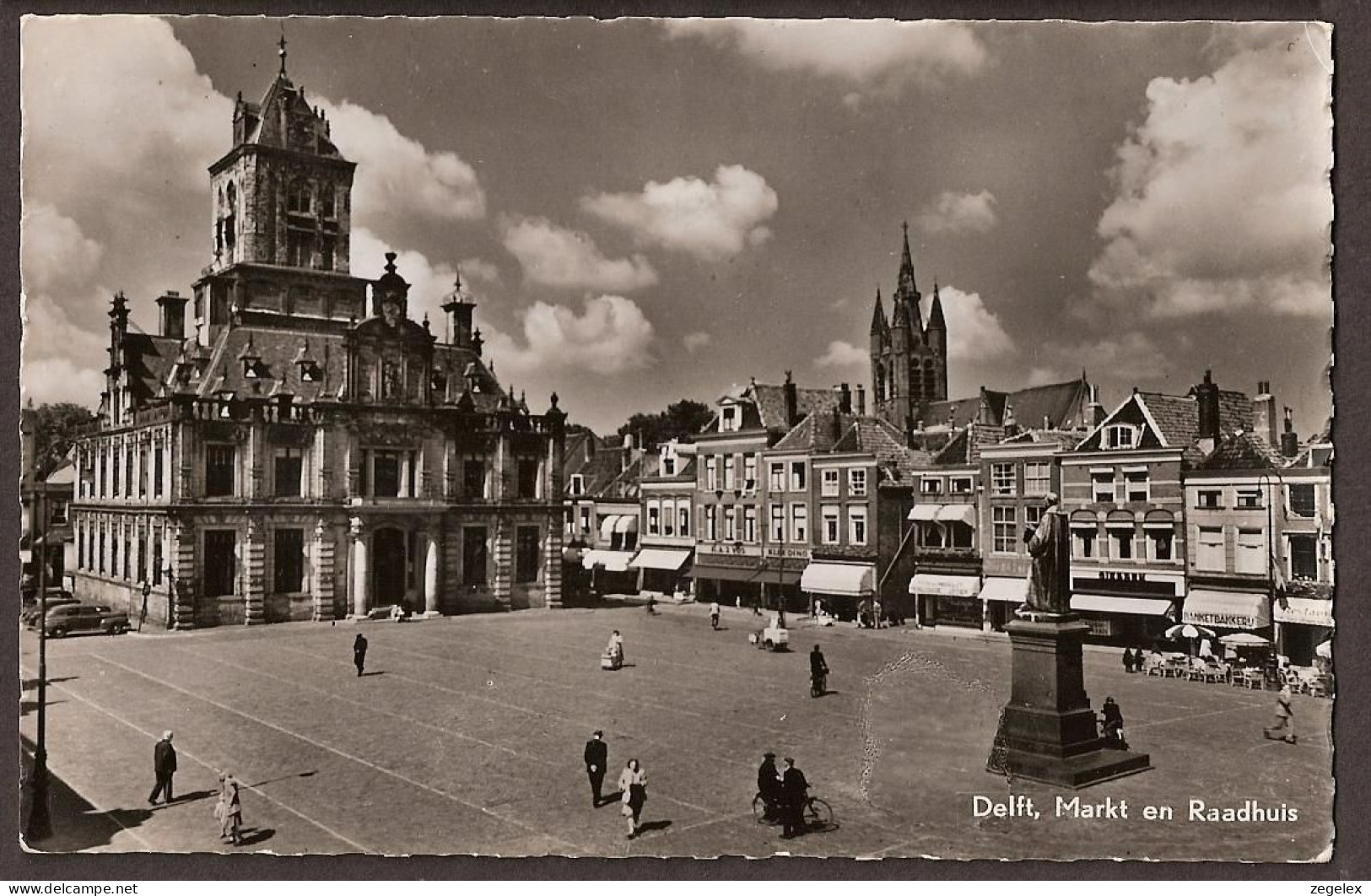 Delft, Markt En Raadhuis - Rond 1960 - Delft