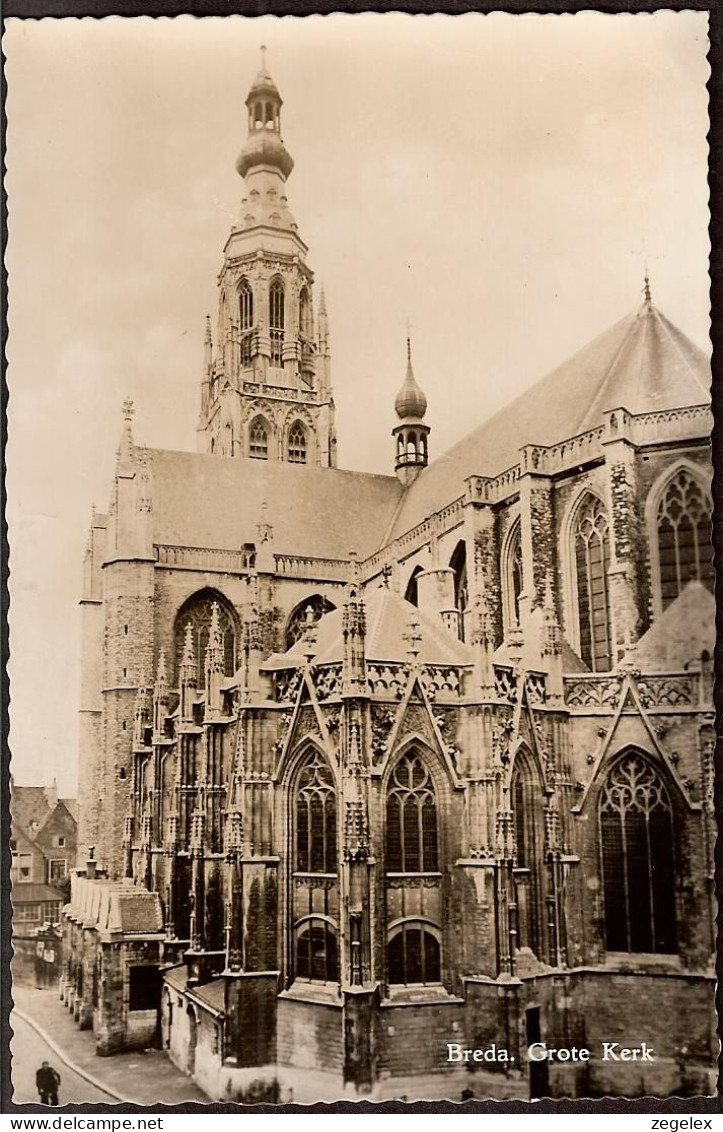 Breda - Grote Kerk - 1957 - Stempel "bezoek Miniatuur Walcheren - Middelburg" - Breda