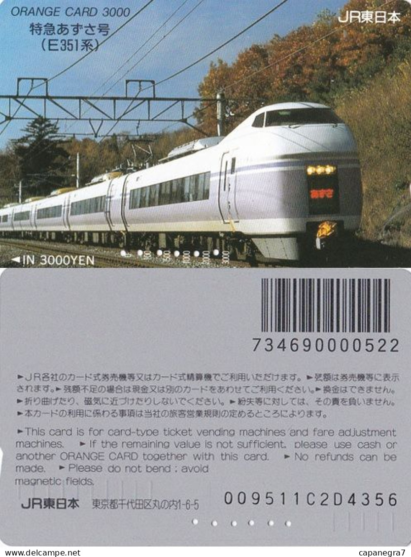 Train, Orange Card, Train Ticket, Japan - Japan