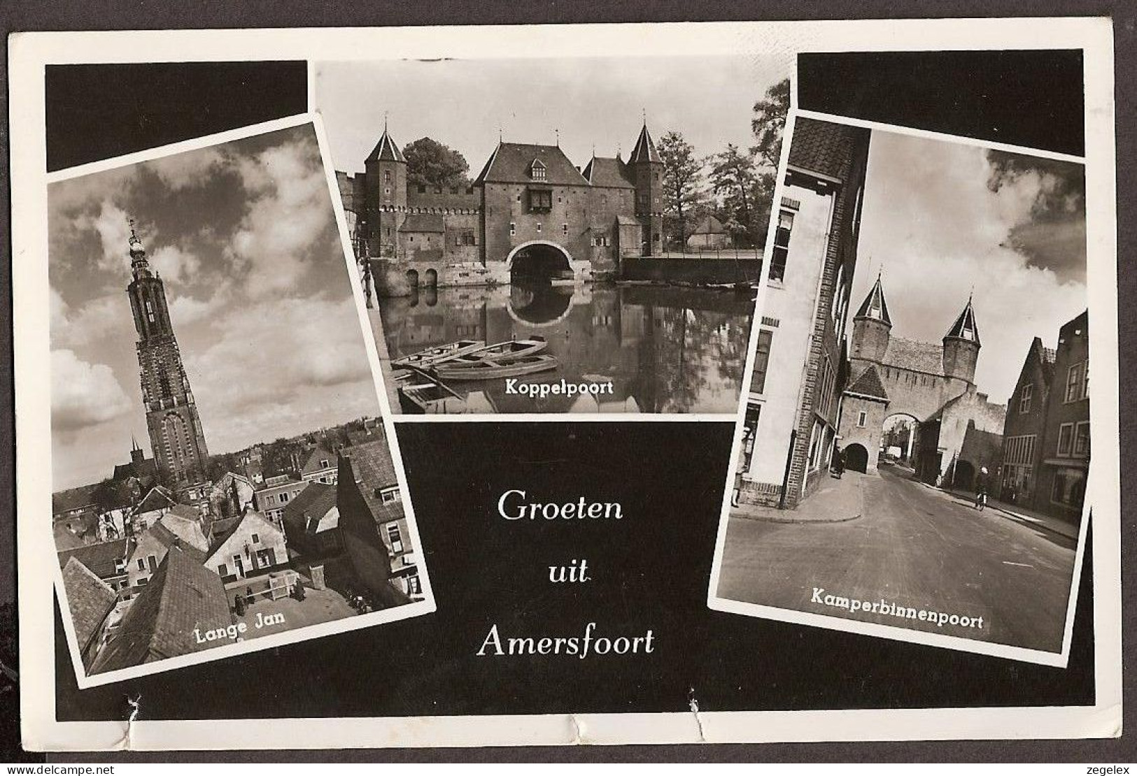 Amersfoort, Groeten Uit Amersfoort - Lange Jan, Koppelpoort, Kamperbinnenpoort - 1953 - Amersfoort