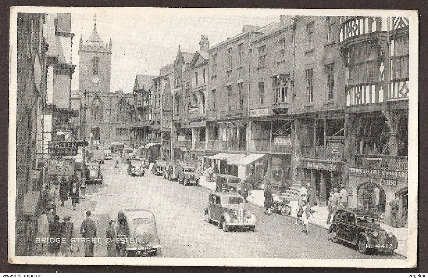 Chester - Bridge Street - Mailed In 1951 - Automobiles - Chester