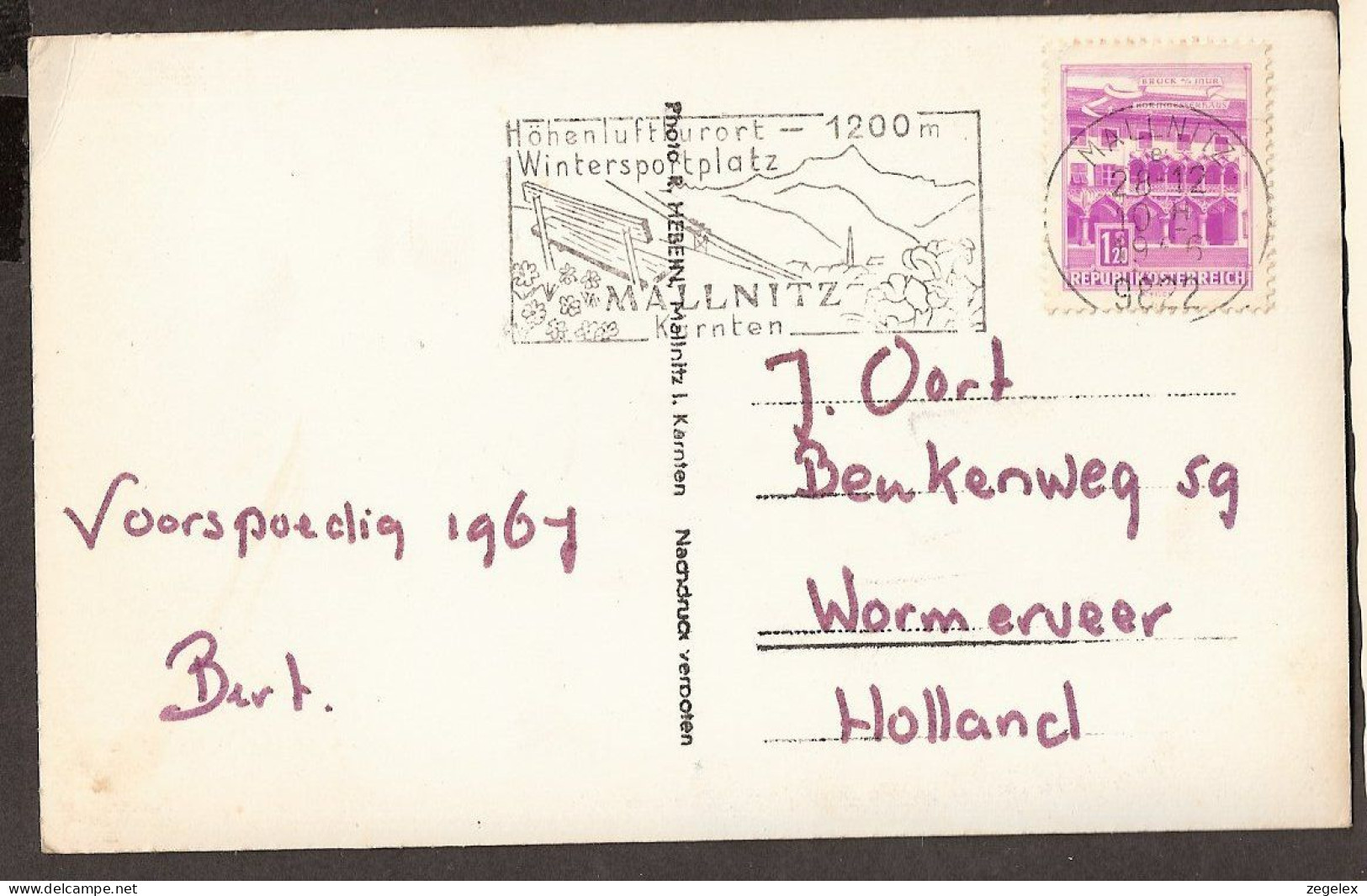 Mallnitz U Kärnten - Höhenluftkurort, Wintersportplatz 1966 - Unused Stamps