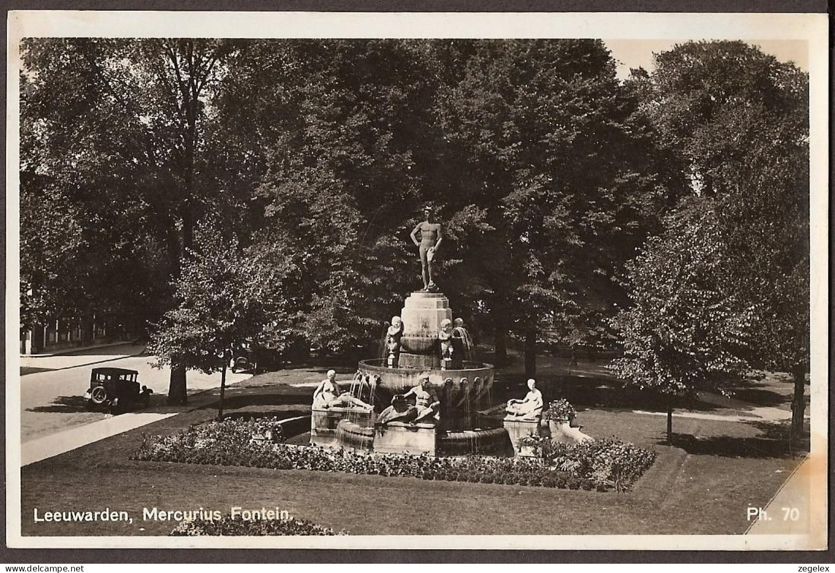 Leeuwarden, Mercurius Fontein - 1932 Met Oude Oude Rond 1920 - Leeuwarden