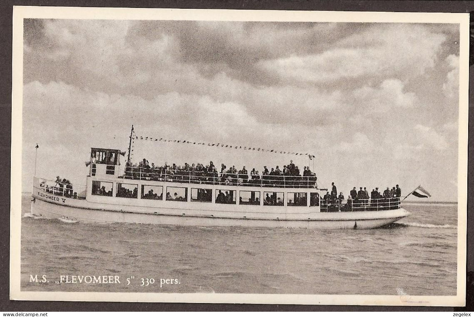 Harderwijk - Salonbootdienst Harderwijk-Elburg - M.S. Flevomeer V - Rond 1950 - Harderwijk