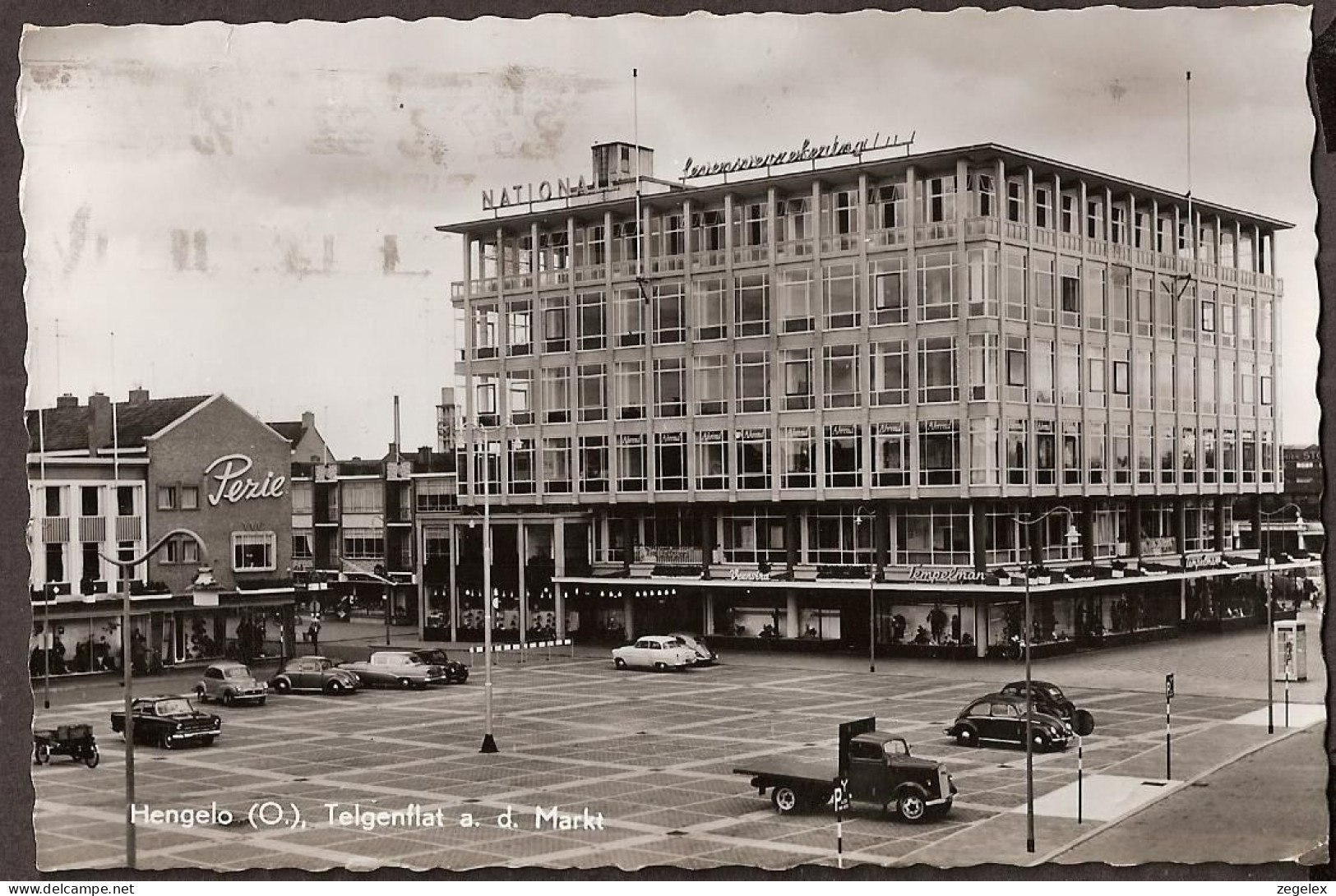 Hengelo - Telgenflat Aan De Markt - Straatbeeld Rond 1958 - Hengelo (Ov)