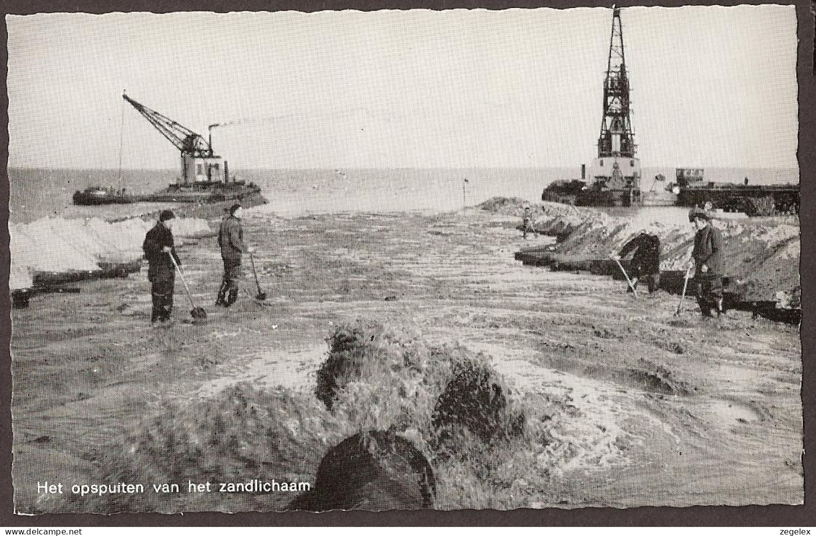 Harderwijk - Het Opspuiten Van Het Zandlichaam - Zuiderzeewerken Vanaf Lelystad En Harderwijk - Altri & Non Classificati