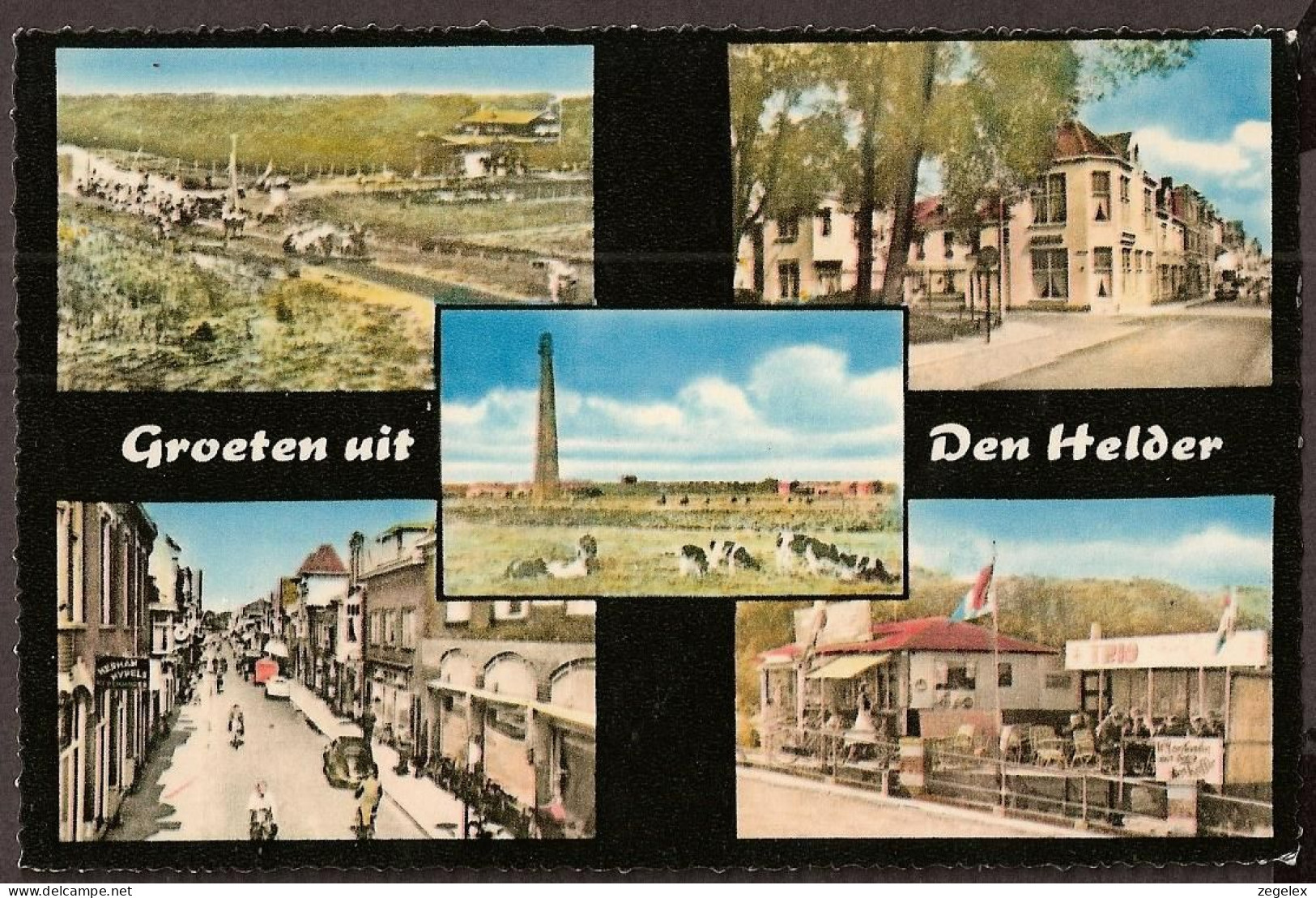 Den Helder - Straatbeeld, Vuurtoren, Strandtent - 1957 - Den Helder