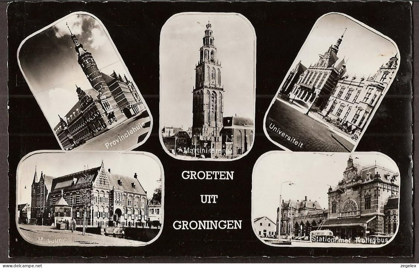 Groningen - Provinciehuis, Museum, Marinitoren,Universiteit,station Met Trolleybus - 1967 - Groningen