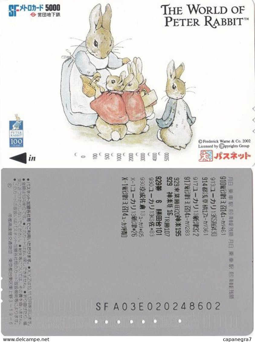 Rabbit, Transport Ticket, SF (metro) Card, Japan - Japon