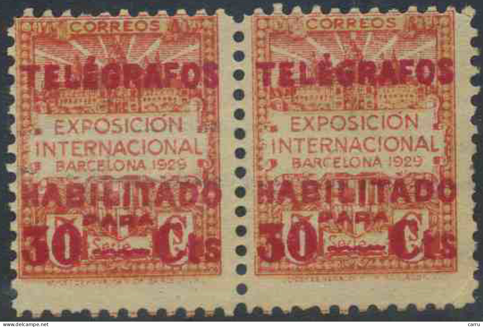 España - Barcelona - Telégrafos 1930 - Edifil 3 (pareja) - Barcelone