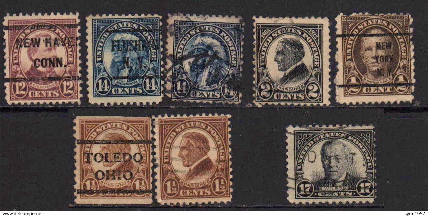 USA  1923-1925  8 Timbres Oblitérés (voir Liste Ci-dessous) - Gebruikt