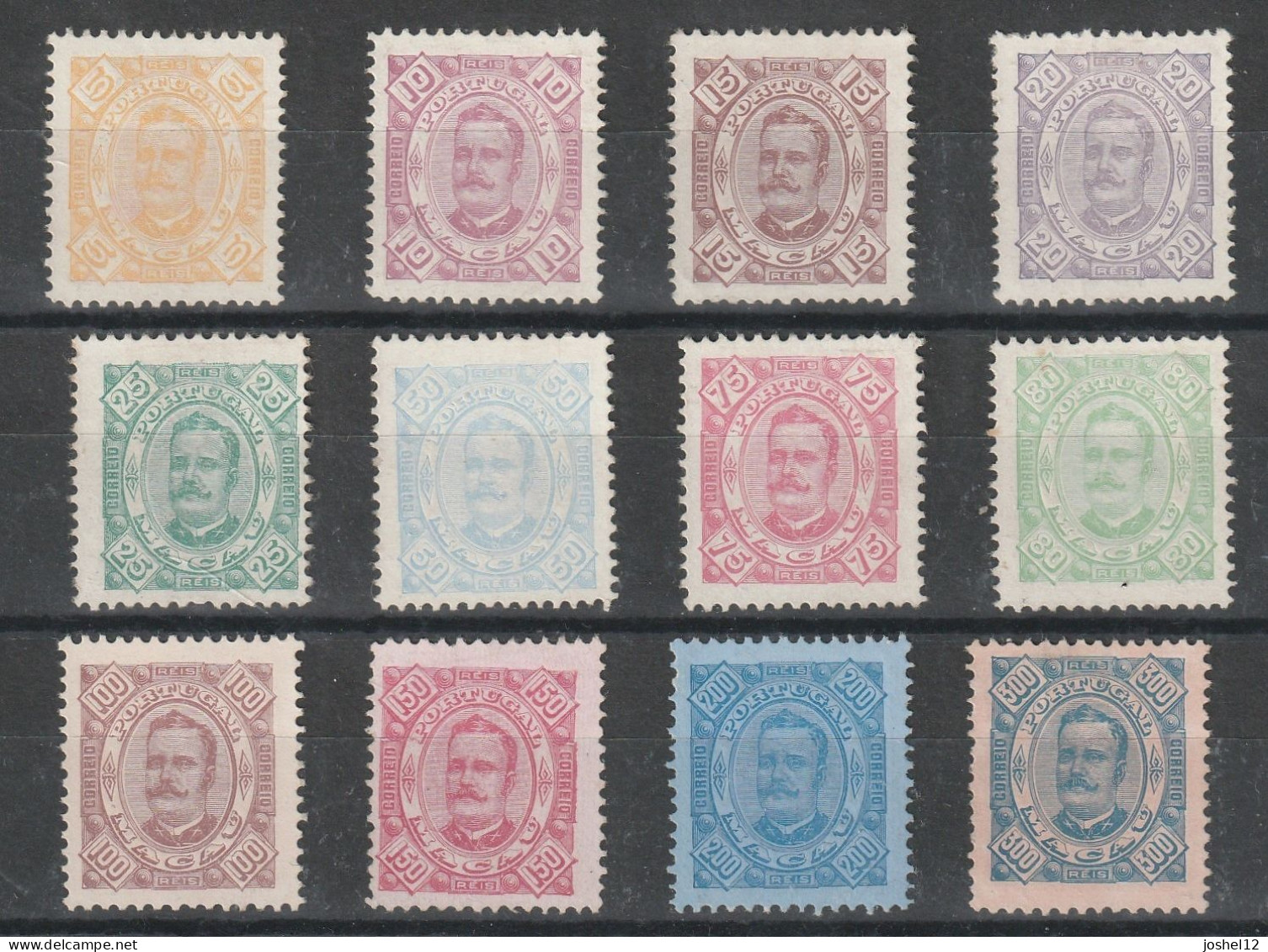 Macau Macao 1894 King Carlos Set. MH/No Gum. Mostly Fine - Unused Stamps