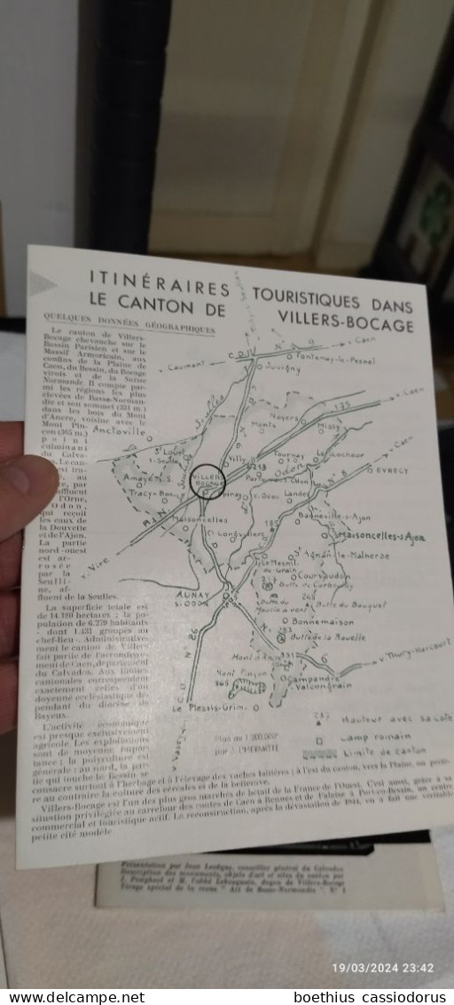 LE CANTON DE VILLERS-BOCAGE JEAN LEVÊQUE J. POUGHEOL L'ABBE LEBOSQUAIN 1961 - Normandie