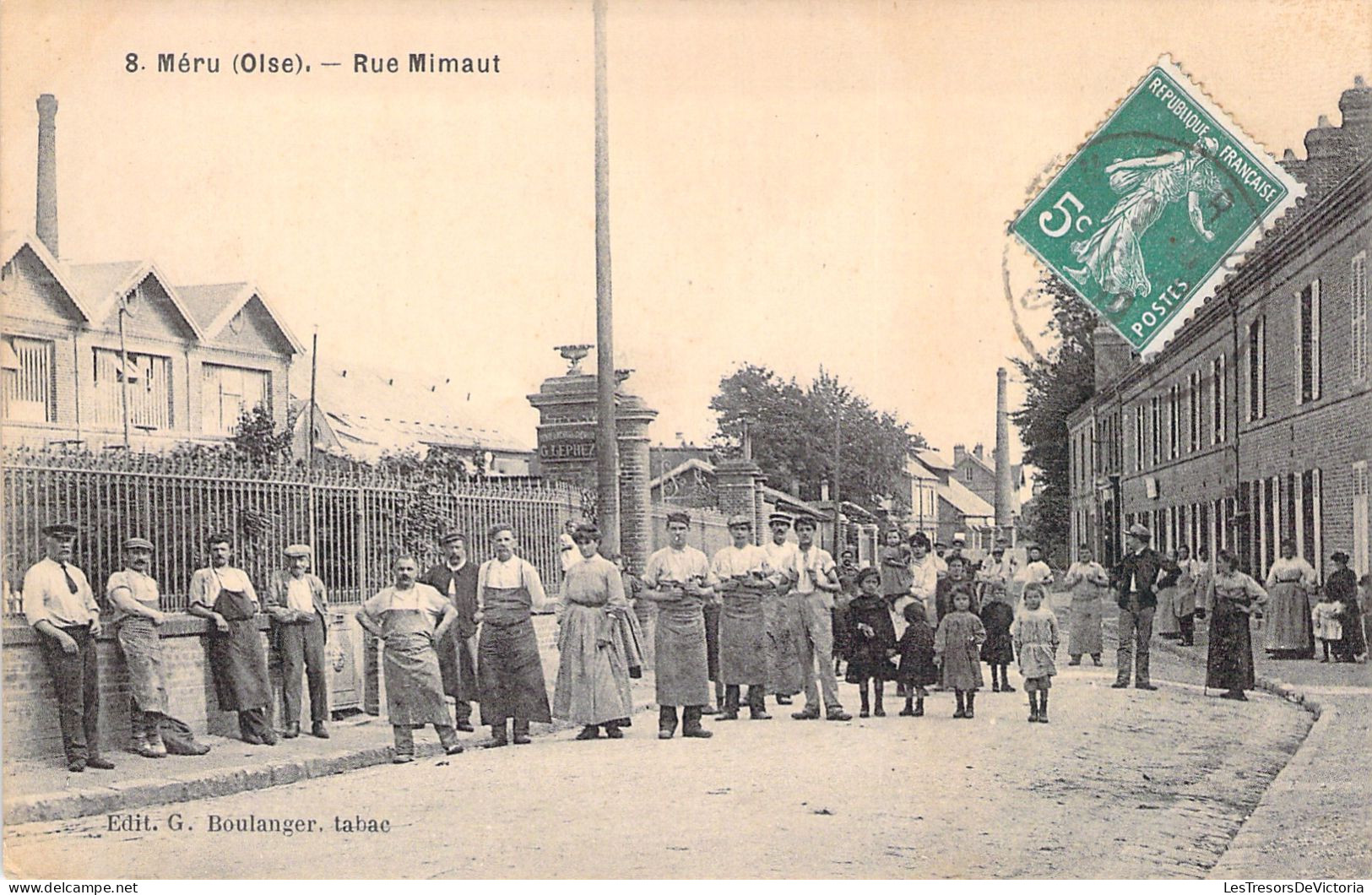 FRANCE - Meru - Rue Mimaut - Ouvriers De L'usine - Animé - Carte Postale Ancienne - Meru