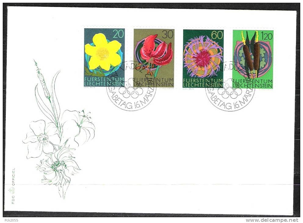 Lichtenstein FDC 1972 MiNr.560-563 Blumen Aus Lichtenstein   ( D1449 ) - FDC