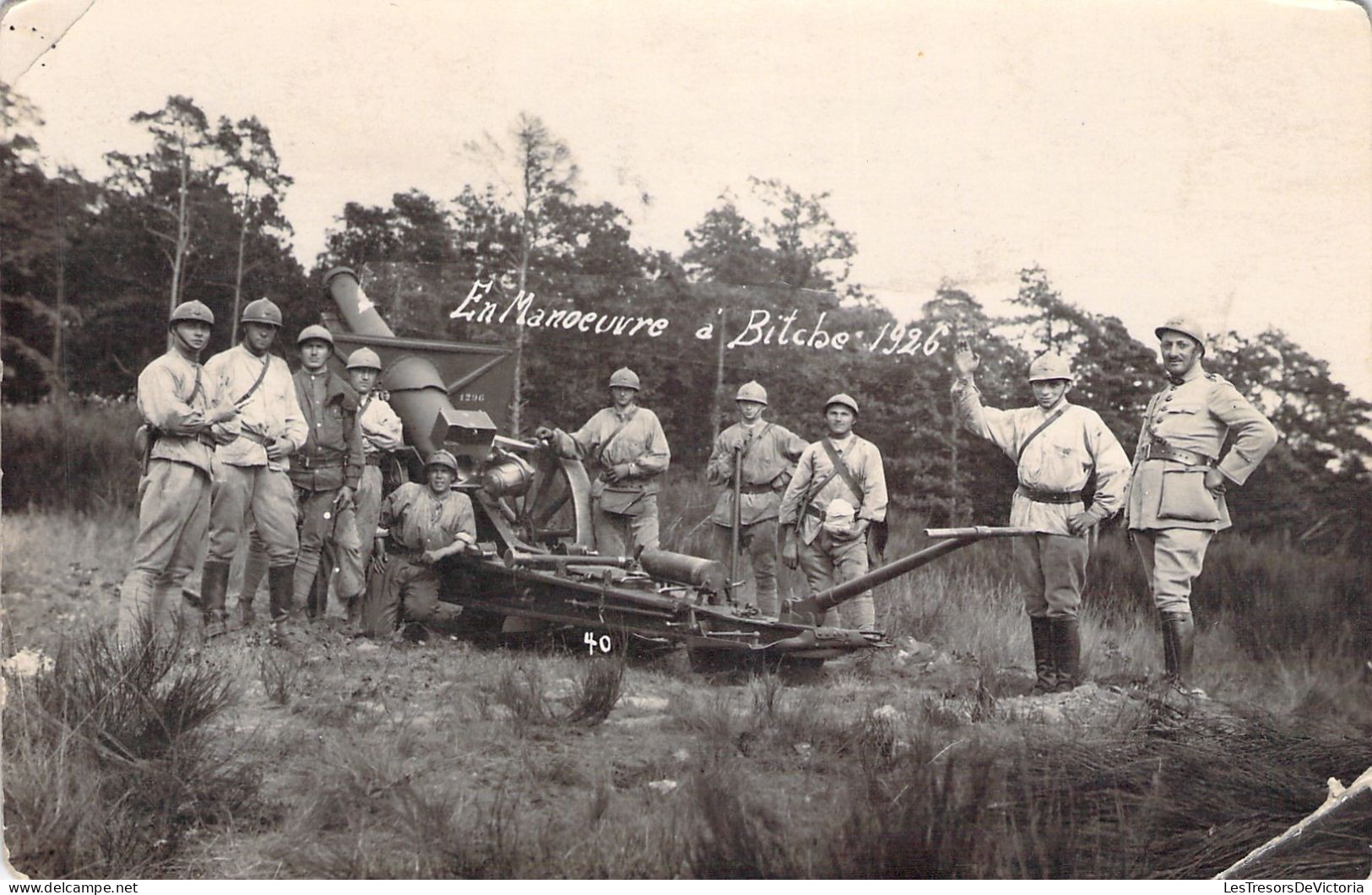 MILITARIA - Carte Photo De Militaires Avec Un Canon - En Manoeuvre A Bitche 1926 - Carte Postale Ancienne - Manöver