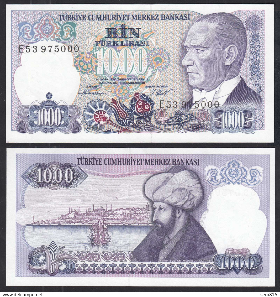 Türkei - Turkey 1000 Lira Banknote 1970 (1986) Pick 196 UNC ATATÜRK  (30262 - Turchia