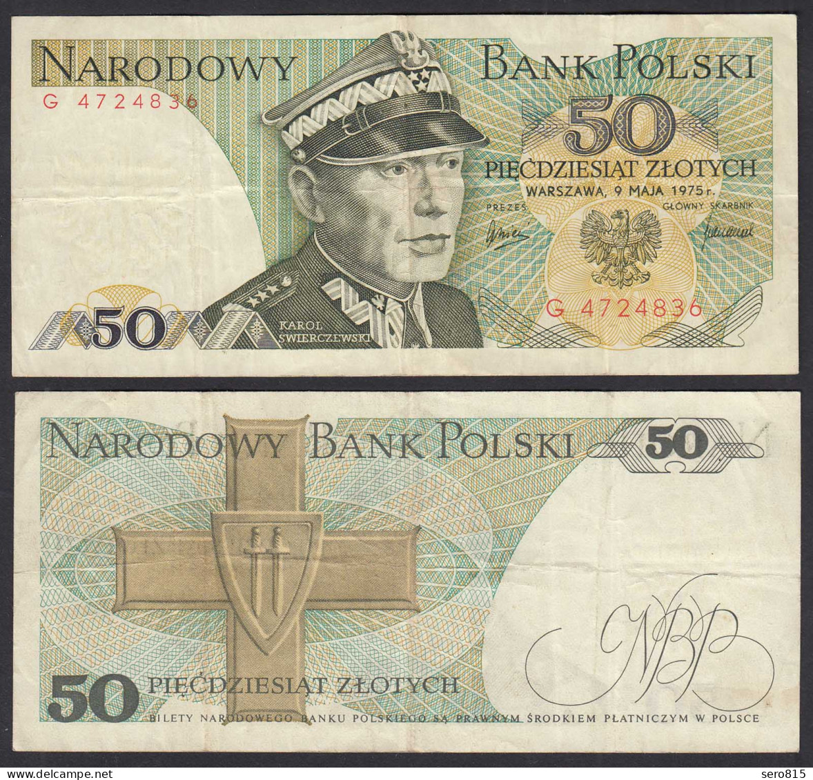 Polen - Poland 50 Zloty Banknote 1975 Pick 142a F (4) Serie G  (32362 - Polonia