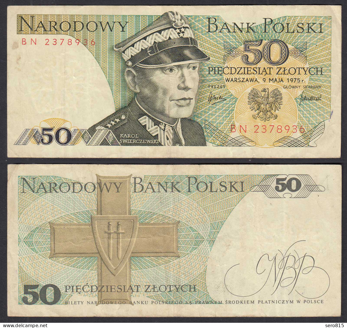 Polen - Poland 50 Zloty Banknote 1975 Pick 142a F+ (4+) Serie BN  (32363 - Polen