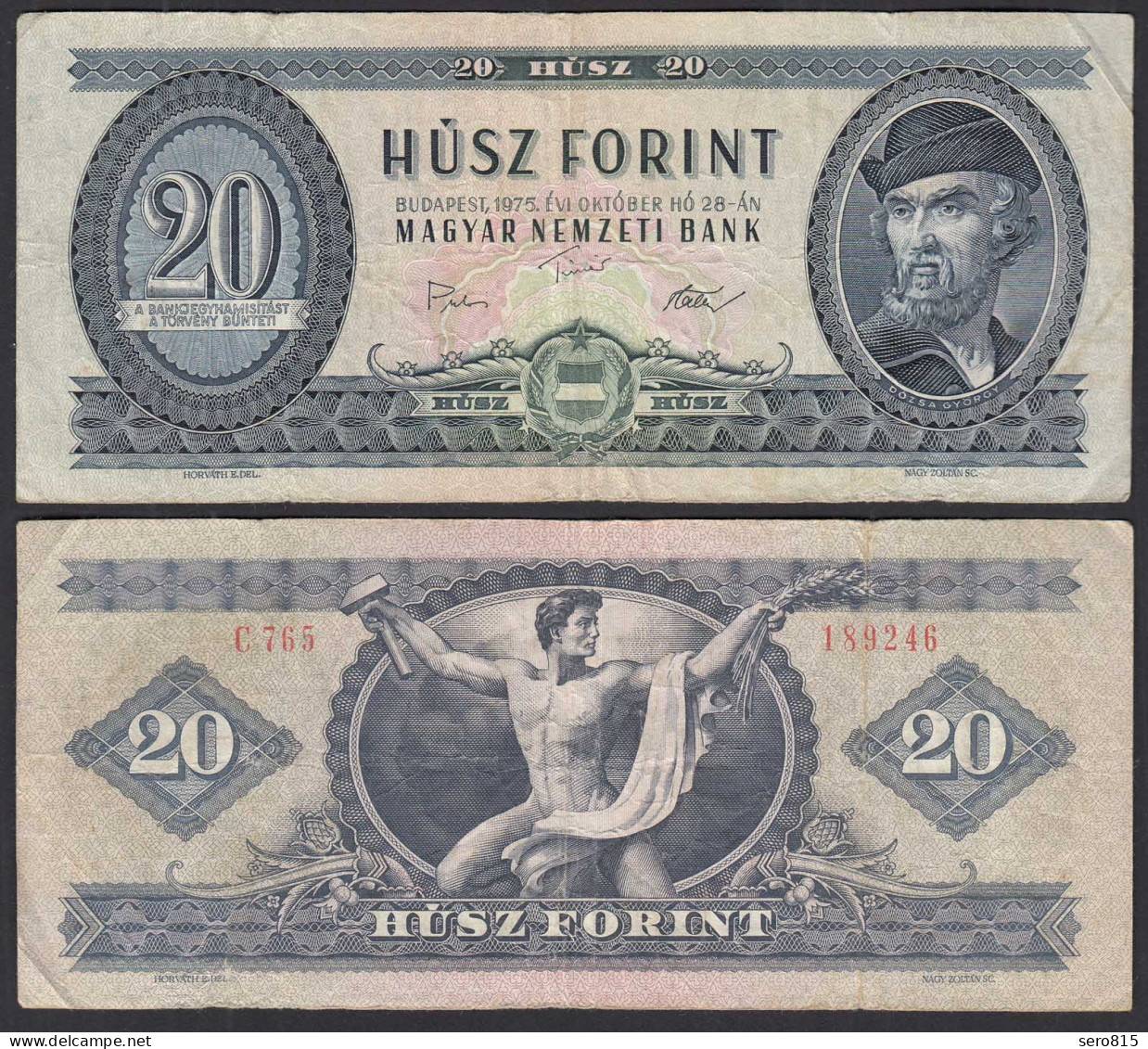 UNGARN - HUNGARY 20 Forint 1975 VF (3) Pick 169f    (32434 - Hungría