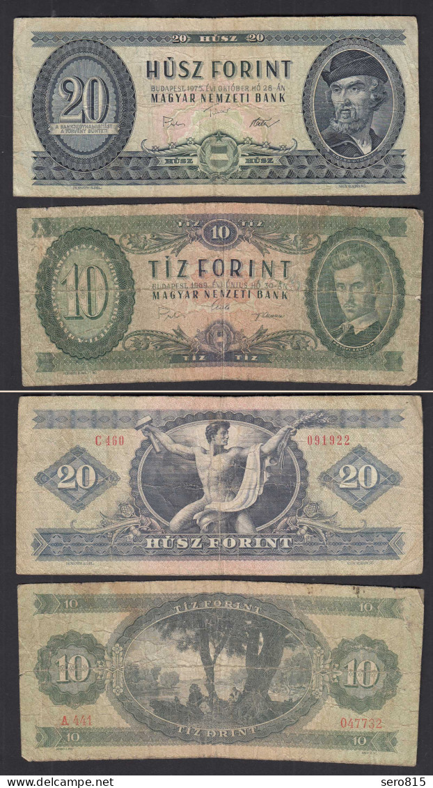 UNGARN - HUNGARY 10 Forint 1989 + 20 Forint 1975    (32433 - Ungheria