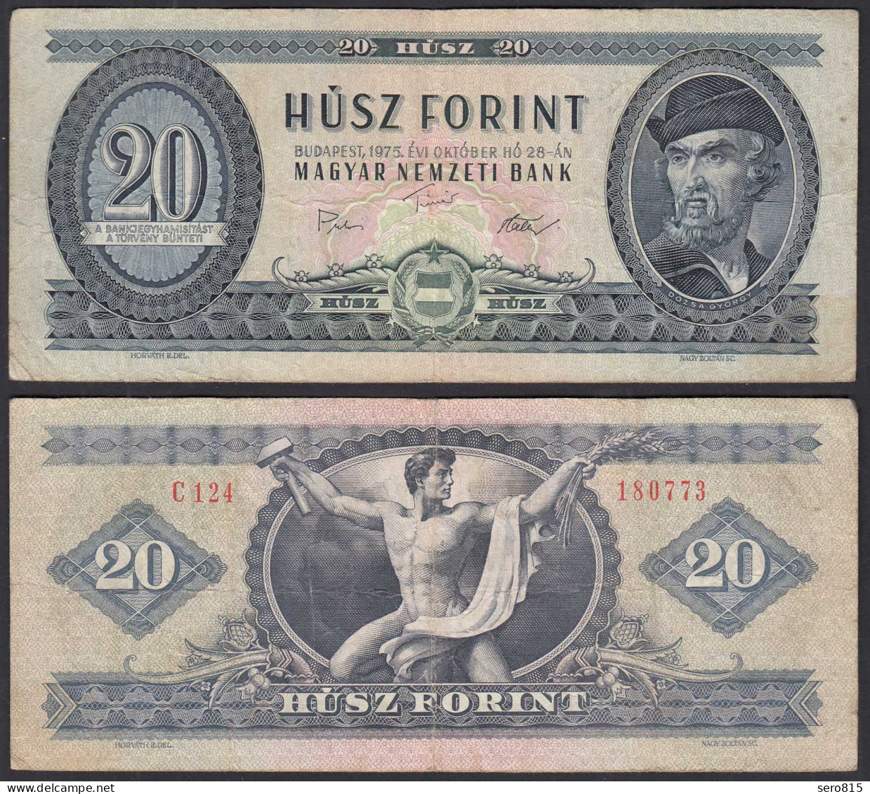 UNGARN - HUNGARY 20 Forint 1975 VF (3) Pick 169f    (32435 - Hongrie