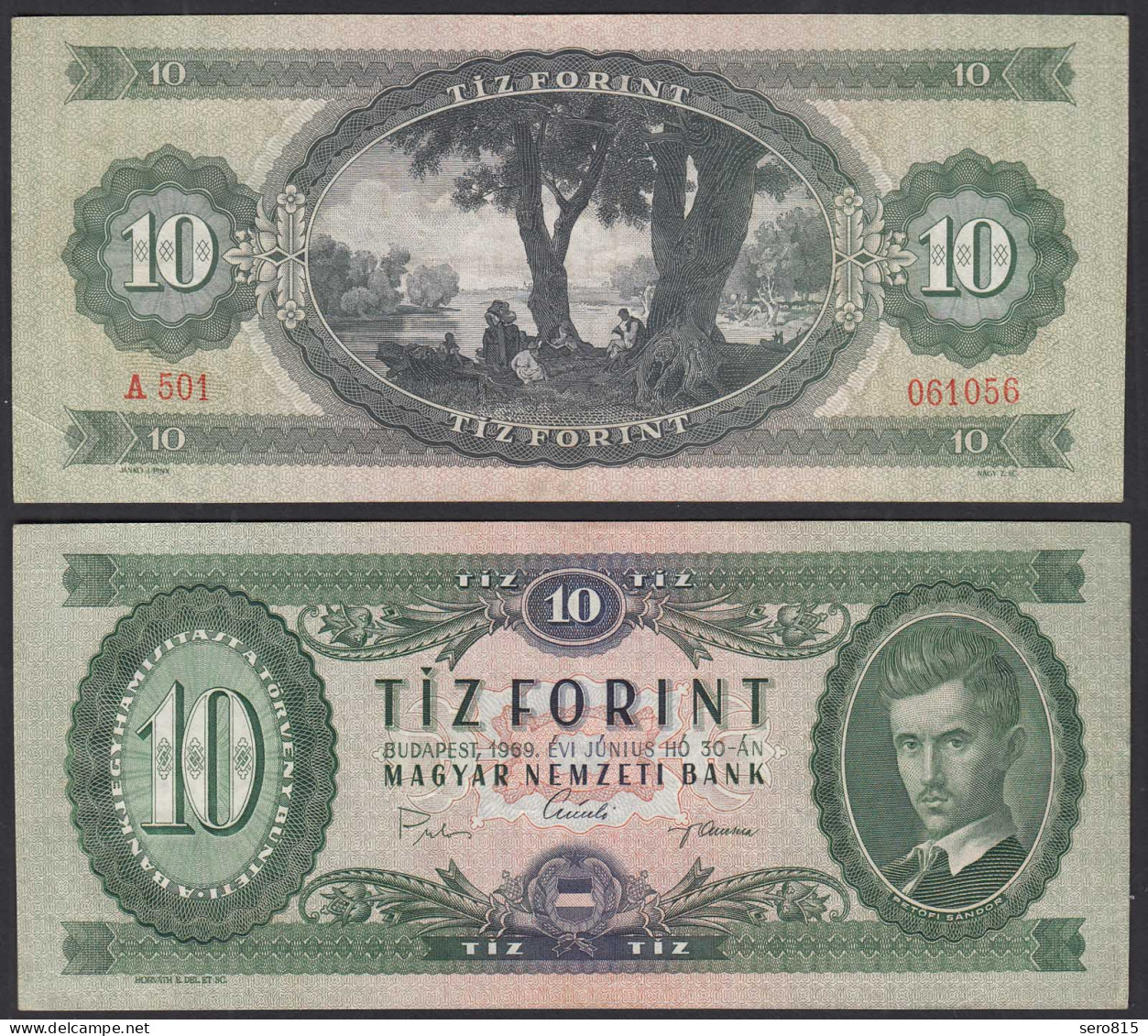 UNGARN - Hungary -  10 Forint 1969 Pick 168d VF+ (3+)    (32436 - Hongarije