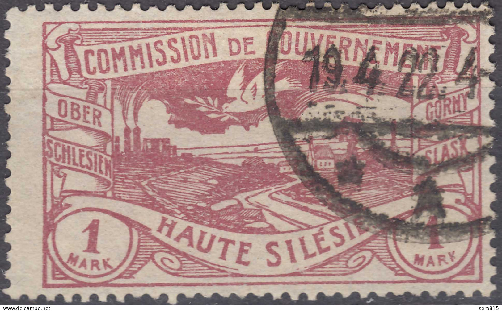 Oberschlesien - Upper Silesia 1 Mark Mi. 26 Used Gebraucht    (70187 - Schlesien