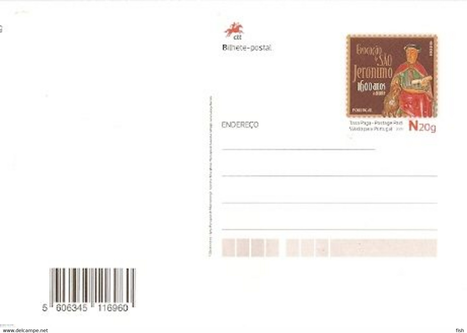 Portugal ** & Postal Stationary, 1600 Years Of The Evocation Of Saint Jeronimo 2020 (77686) - Ganzsachen