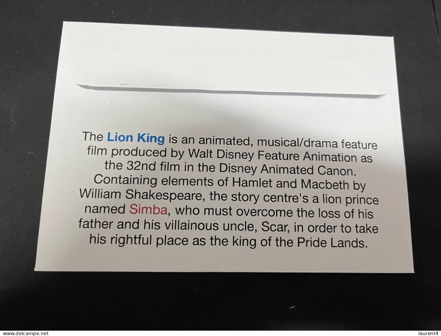 21-3-2024 (3 Y 37) The Lion King (cover With New Australia Lion King Stamp) & Lion Club Int. Postmark - Covers & Documents