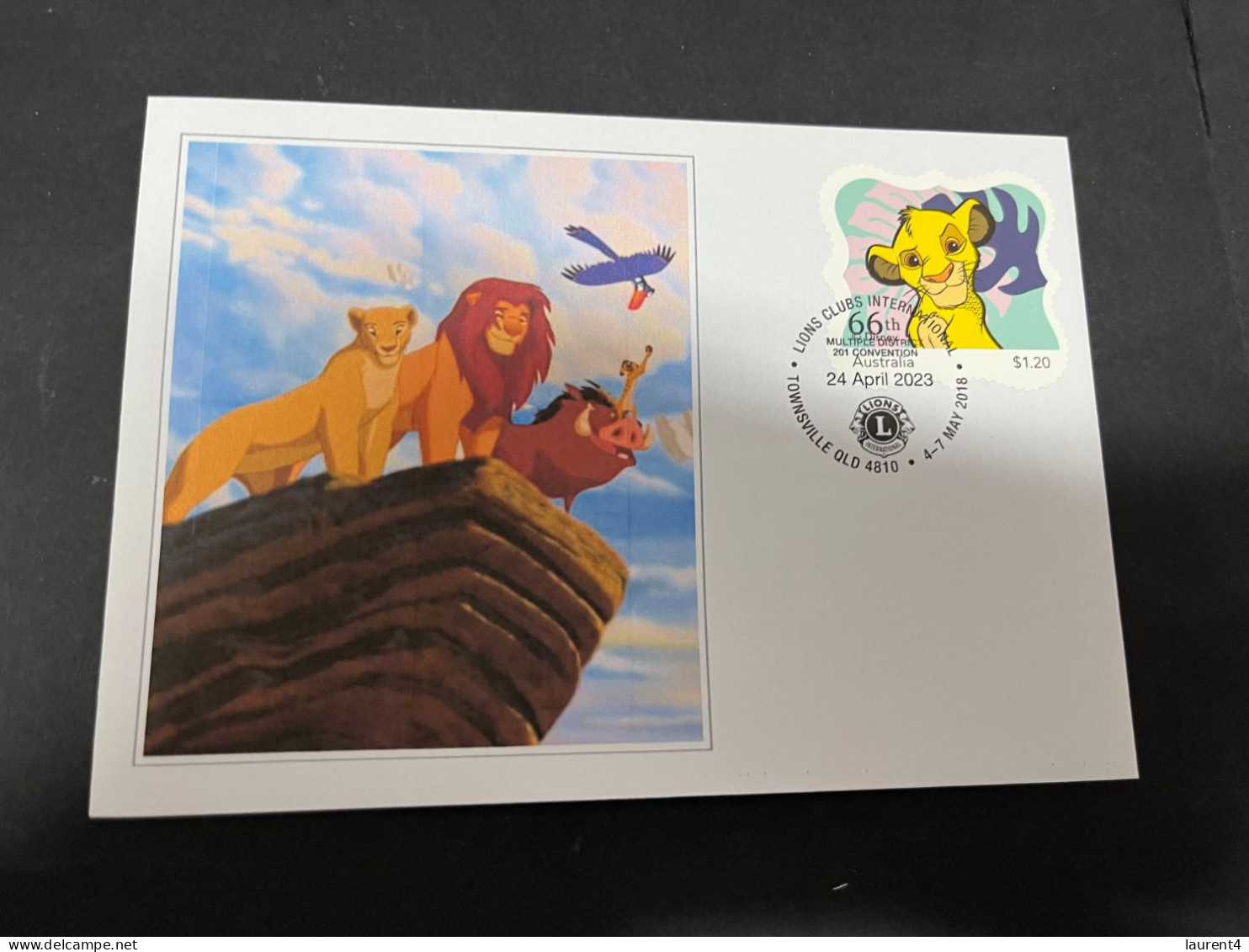 21-3-2024 (3 Y 37) The Lion King (cover With New Australia Lion King Stamp) & Lion Club Int. Postmark - Cartas & Documentos