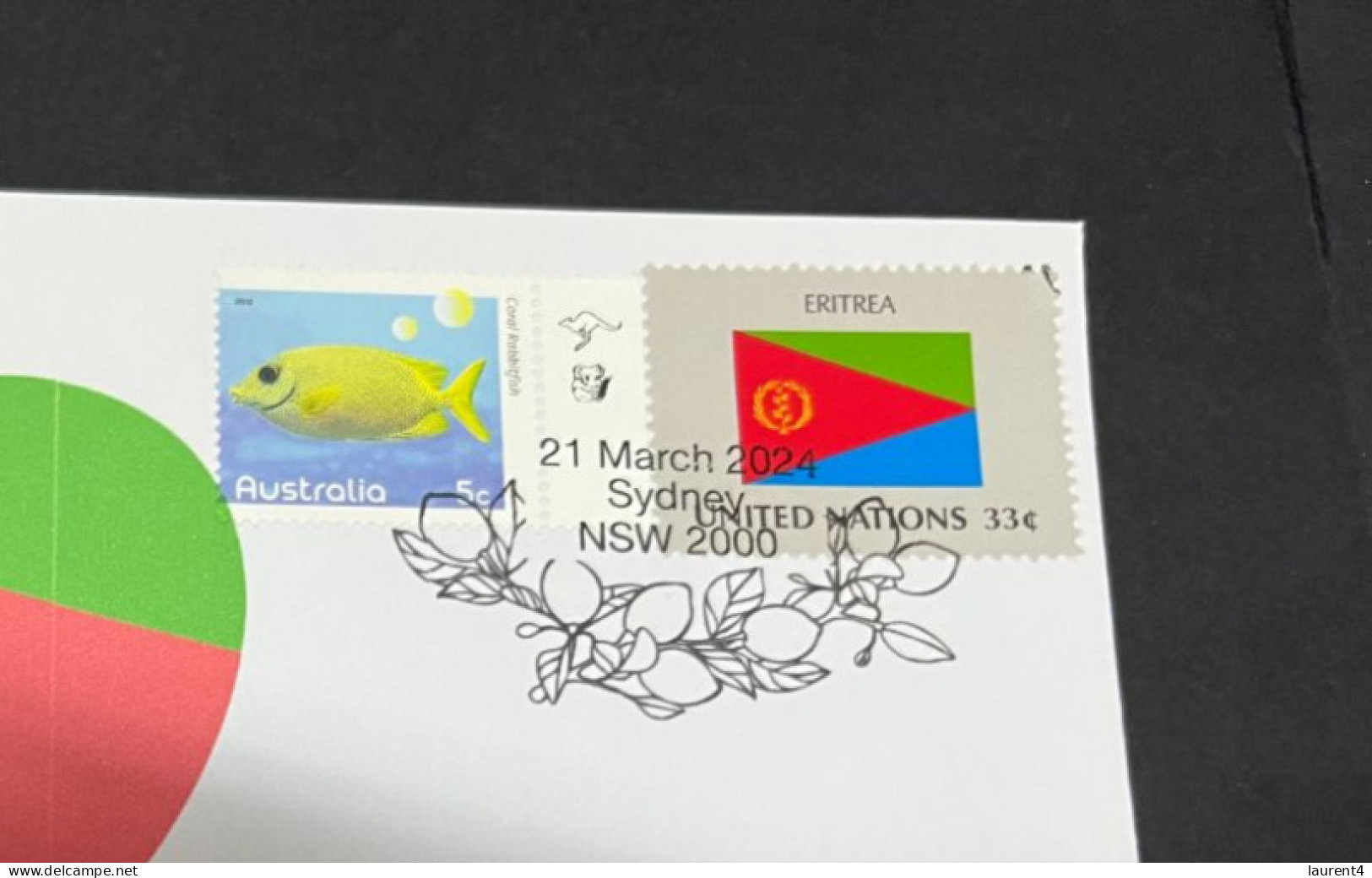 21-3-2024 (3 Y 37) COVID-19 4th Anniversary - Eritrea - 21 March 2024 (with Eritrea UN Flag Stamp) - Ziekte