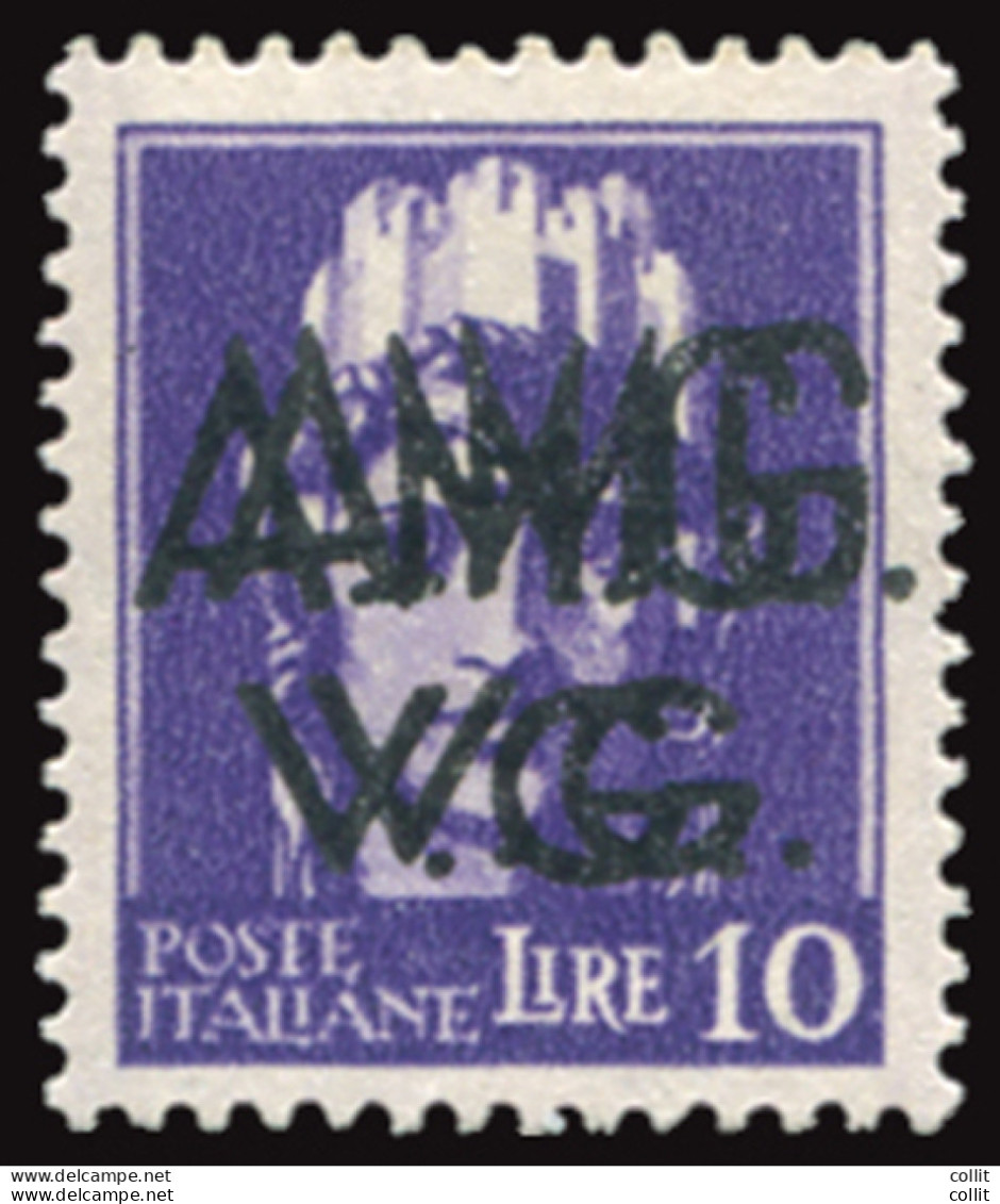 AMG. VG. - Imperiale L. 10 Varietà Doppia Soprastampa - Mint/hinged