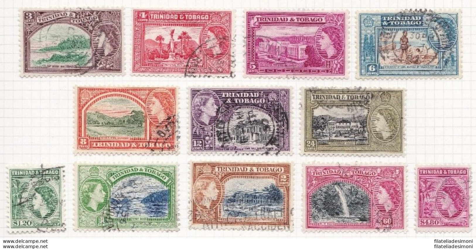 1953-59 TRINIDAD, SG 267/278 Set Of 12 USED - Otros & Sin Clasificación