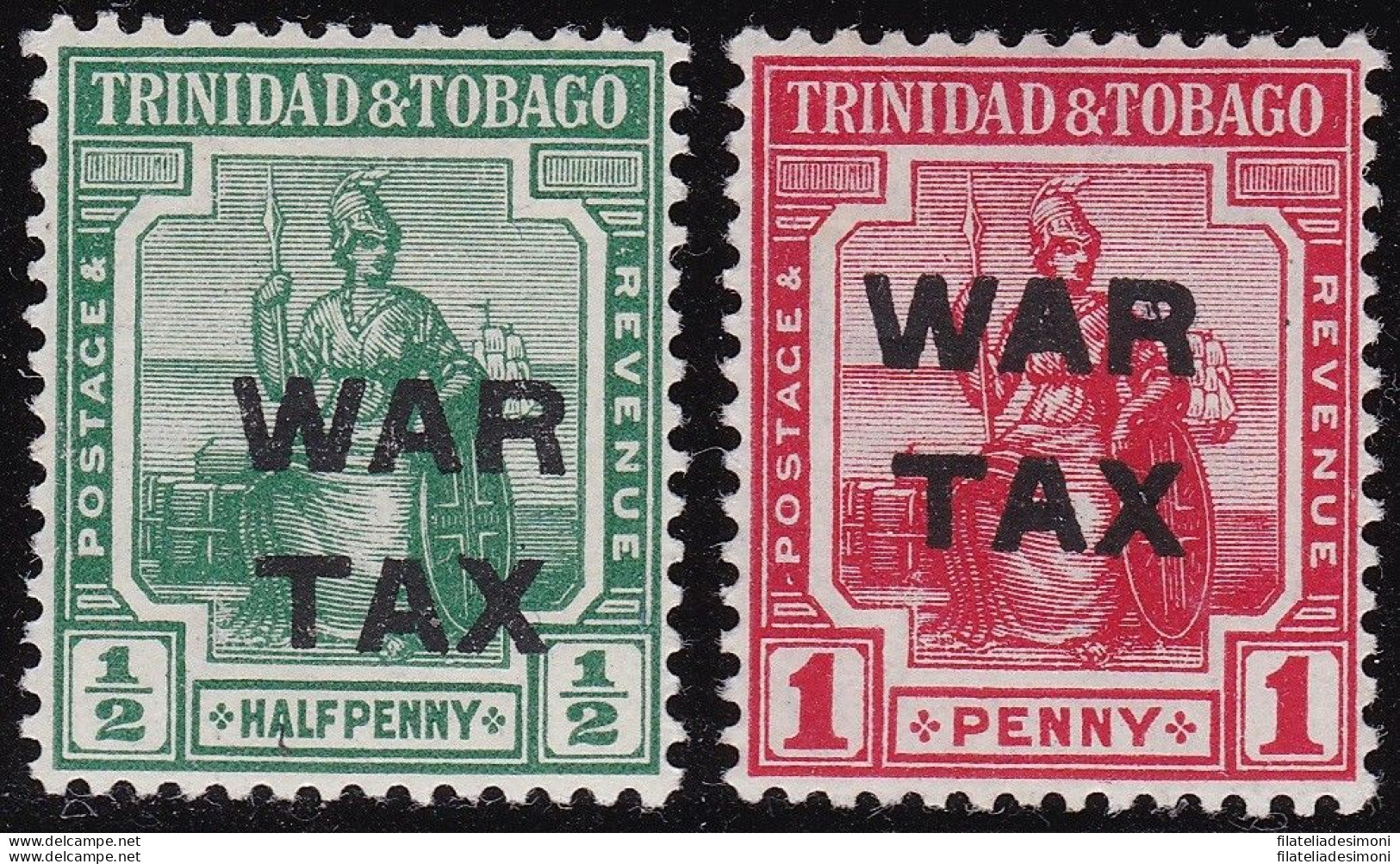 1917 TRINIDAD, Stanley Gibbons N° 181/182  WAR TAX -MNH** - Altri & Non Classificati