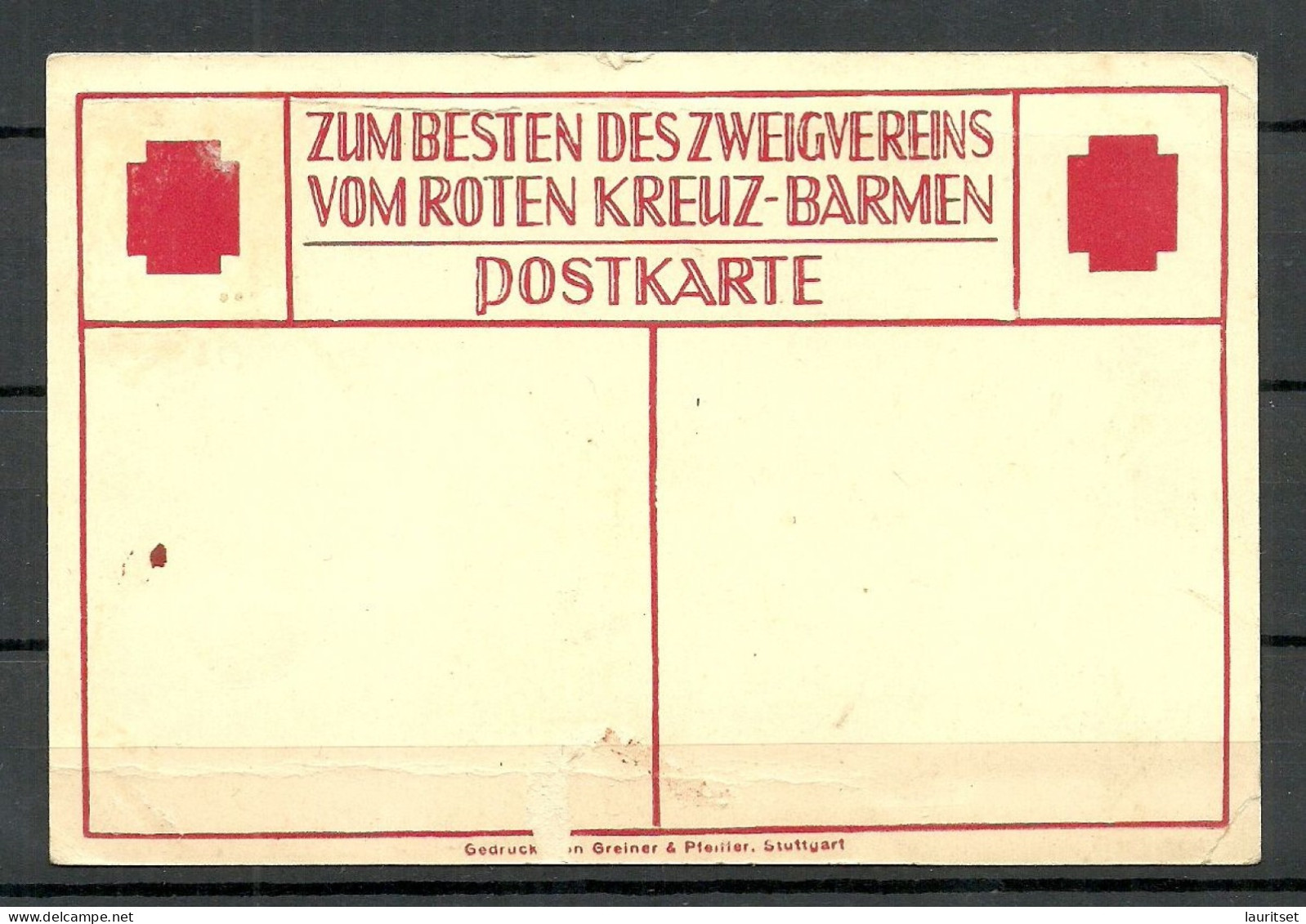 Germany Deutschland Postkarte Red Cross Roter Kreuz Barmen Wir Hauen Uns Durch, Unused, Faults (fold Marks/Faltspuren) - Croix-Rouge